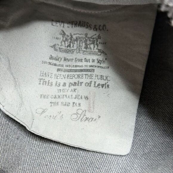 VINTAGE Levis 501 Short Size 33 Charcoal Button Fly Distressed Cut Off Upcycled - Picture 7 of 12